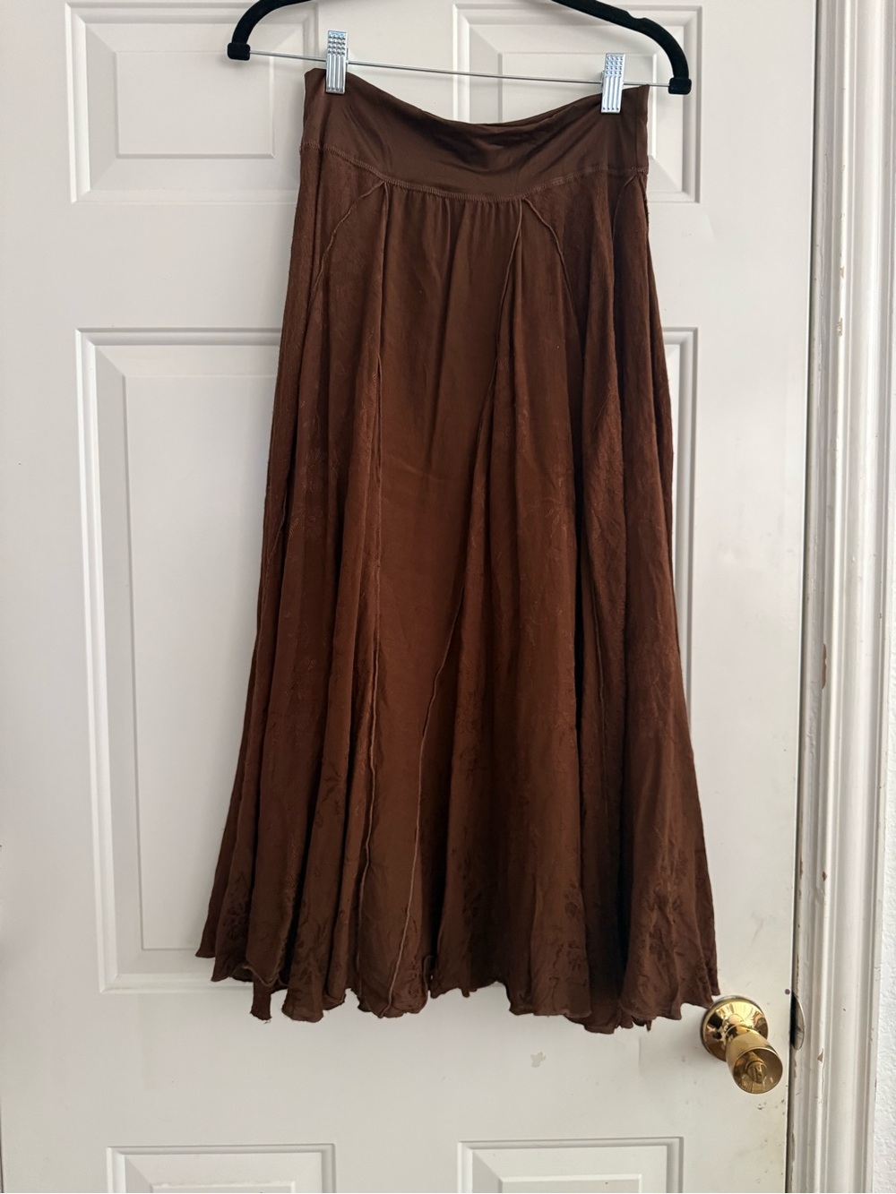 Coldwater Creek Brown Flowing Maxi Skirt